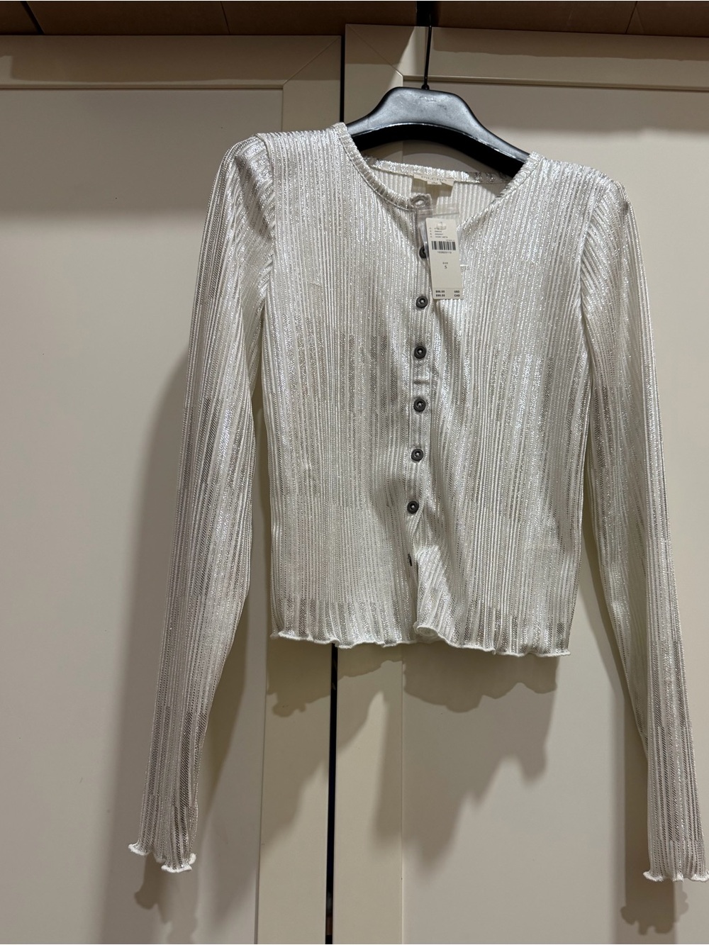 The Andie Shimmer Ribbed Cardigan by Pilcro - Picture 5 of 6